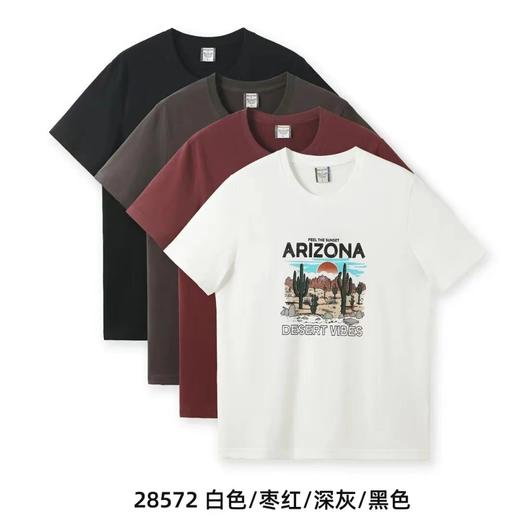 F030642抽象派沙漠磨毛水洗棉复古短袖T恤 商品图0