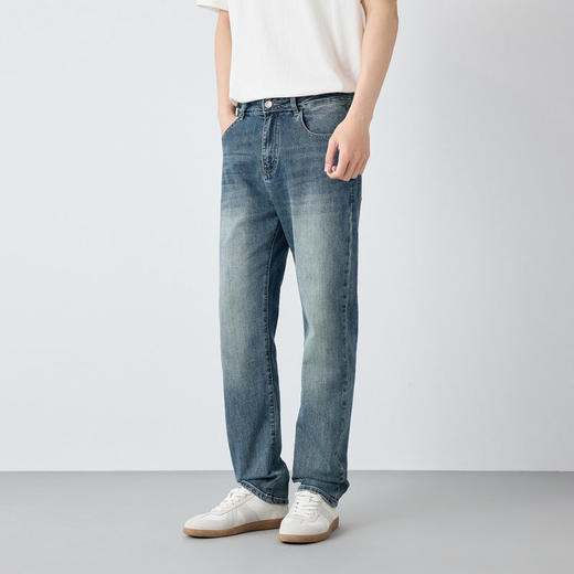 墨麦客男装高智通勤牛仔裤2026春季新款复古小直筒男士裤子97367. 商品图2