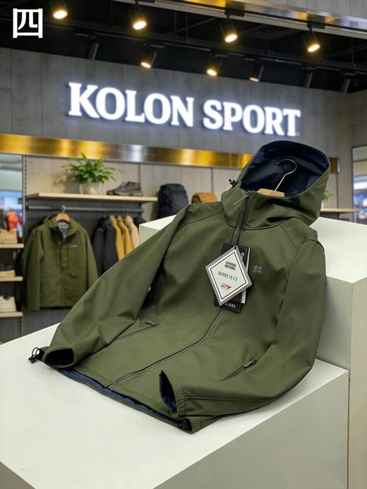 F030610户外情侣款连帽软壳冲锋衣防风防水透气加薄绒外套 商品图3