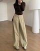 F030678松弛感高腰立体剪裁垂坠感藏肉显瘦工装阔腿裤 商品缩略图6