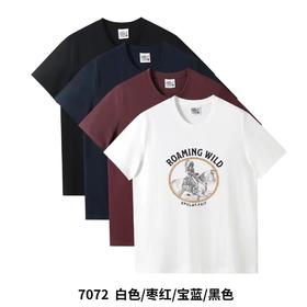 F030641马年限定复古细腻触感圆领休闲男士短袖T恤