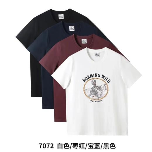 F030641马年限定复古细腻触感圆领休闲男士短袖T恤 商品图0