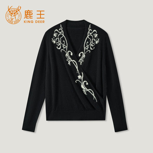 King Deer/鹿王秋冬新款女式V领长袖羊绒衫L805574 商品图11