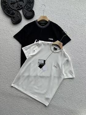 F030663新款情侣款珠地纯棉圆领刺绣短袖薄T恤