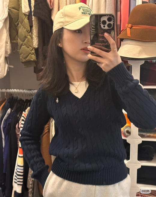 🔻拉夫女士V领针织衫毛衣 商品图6