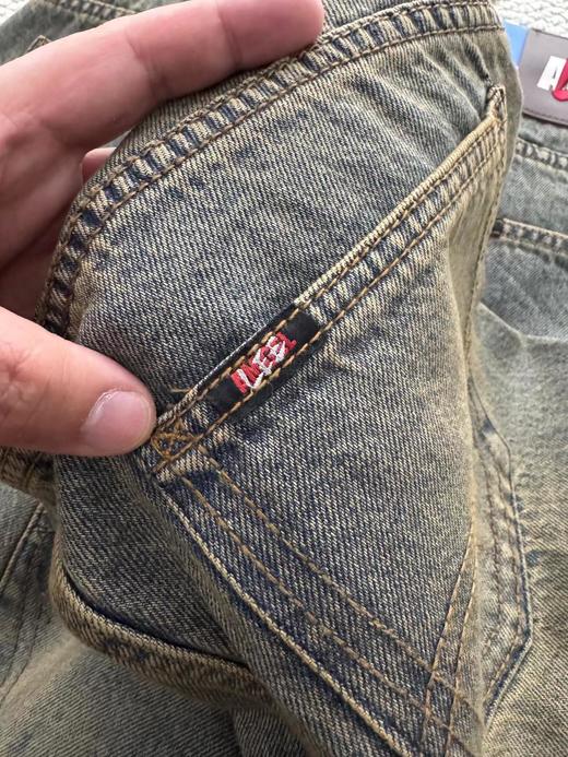 F030687秋季重水洗男士直筒高弹力阔腿牛仔裤 商品图9