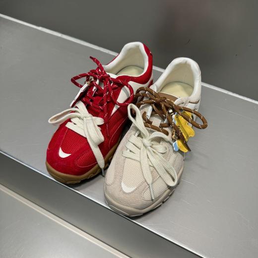 【马上有钱】真皮厚底德训鞋女款！2026春季新款双鞋带休闲运动阿甘鞋 商品图2