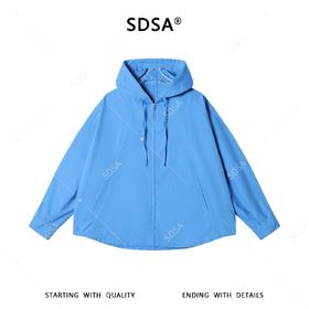 SDSA男装2026新款高贵轻奢简约纯色拉链连帽衬衫百搭时尚休闲衬衣