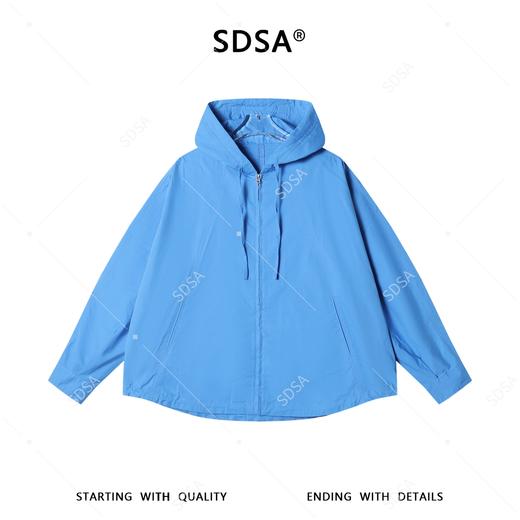 SDSA男装2026新款高贵轻奢简约纯色拉链连帽衬衫百搭时尚休闲衬衣 商品图0