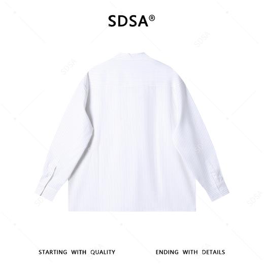 SDSA男装2026新款高贵轻奢时尚简约纯色带条纹衬衫百搭韩系衬衣 商品图4