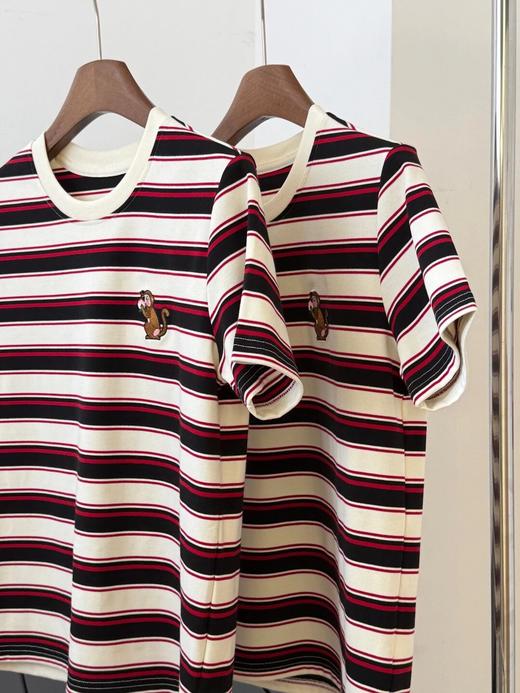 小禾同款条纹撞色刺绣短袖T  26Y03023- 商品图2