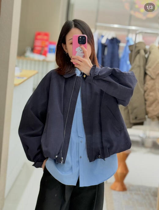 巴恩风工装夹克 黄金比例分割腰线 截短衣长很适合叠穿有层次感 下摆收紧 经典翻领 全棉材质透气不闷汗 商品图8