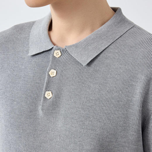 墨麦客男装高智通勤针织POLO衫男新款老钱风撞色短袖T恤男75199. 商品图3