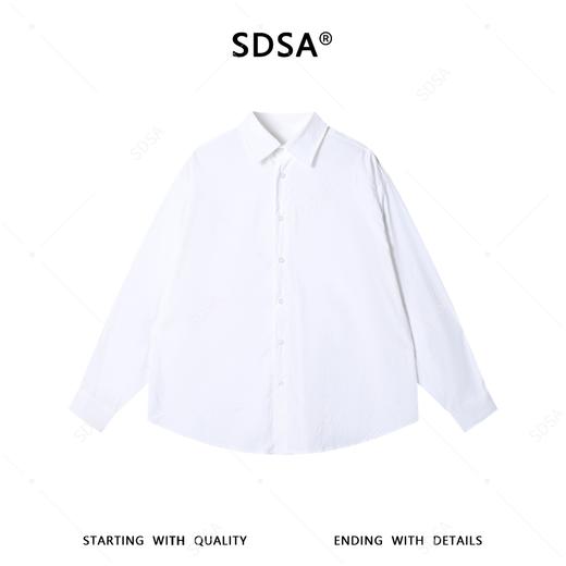 SDSA男士春夏新款痞帅男装时尚简约纯色长袖衬衫百搭舒适休闲衬衣 商品图0