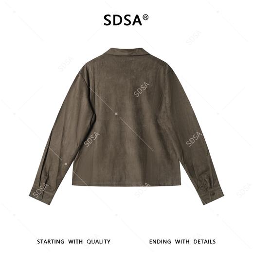 SDSA秋季新款男士痞帅美式纯色polo领长袖T恤百搭时尚商务上衣 商品图4