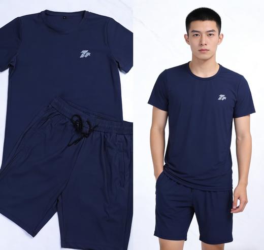 【冰丝体感短袖套装】夏季男女同款冰丝跑步健身运动套装03h 商品图2