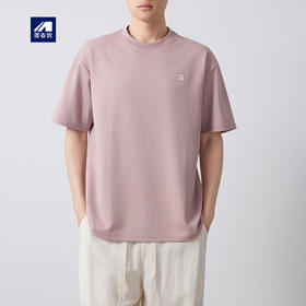 墨麦客男装高智通勤棉感男士t恤2026春新款刺绣宽松短袖男75186.