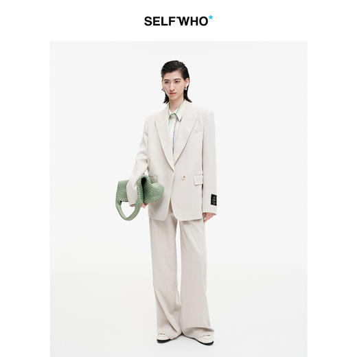 SELFWHO天丝醋酯混纺老钱风西裤女2026春新款宽松阔腿垂感休闲裤 商品图2