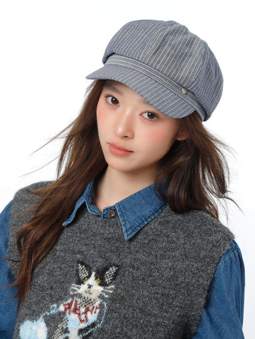 简约日系条纹八角帽鸭舌帽-纪念日百货门店同款169265338 商品图1