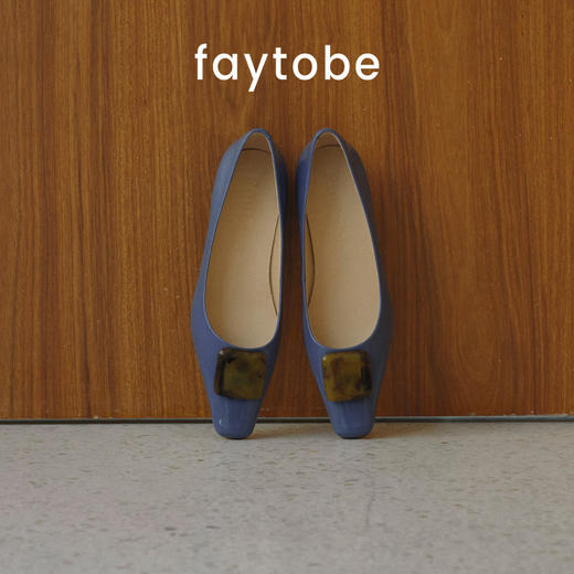 FAYTOBE 方糖漆皮单鞋方头方扣漆皮低跟鞋粗跟浅口单鞋 商品图5