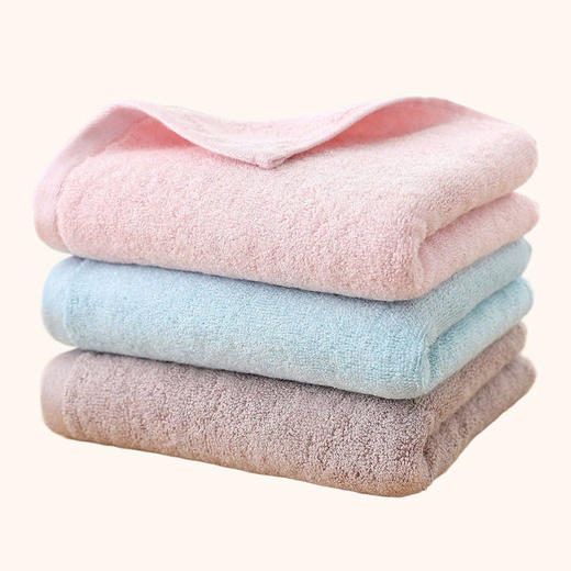 日式无印纯色竹纤维毛巾良品洗脸毛巾柔软吸水素色简约浴室面巾 商品图1