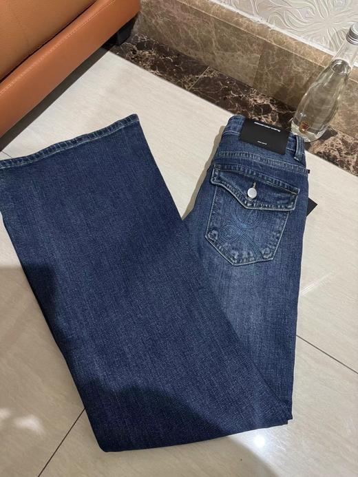 F030676复古慵懒松弛感深蓝阔腿裤垂感高腰牛仔裤 商品图14