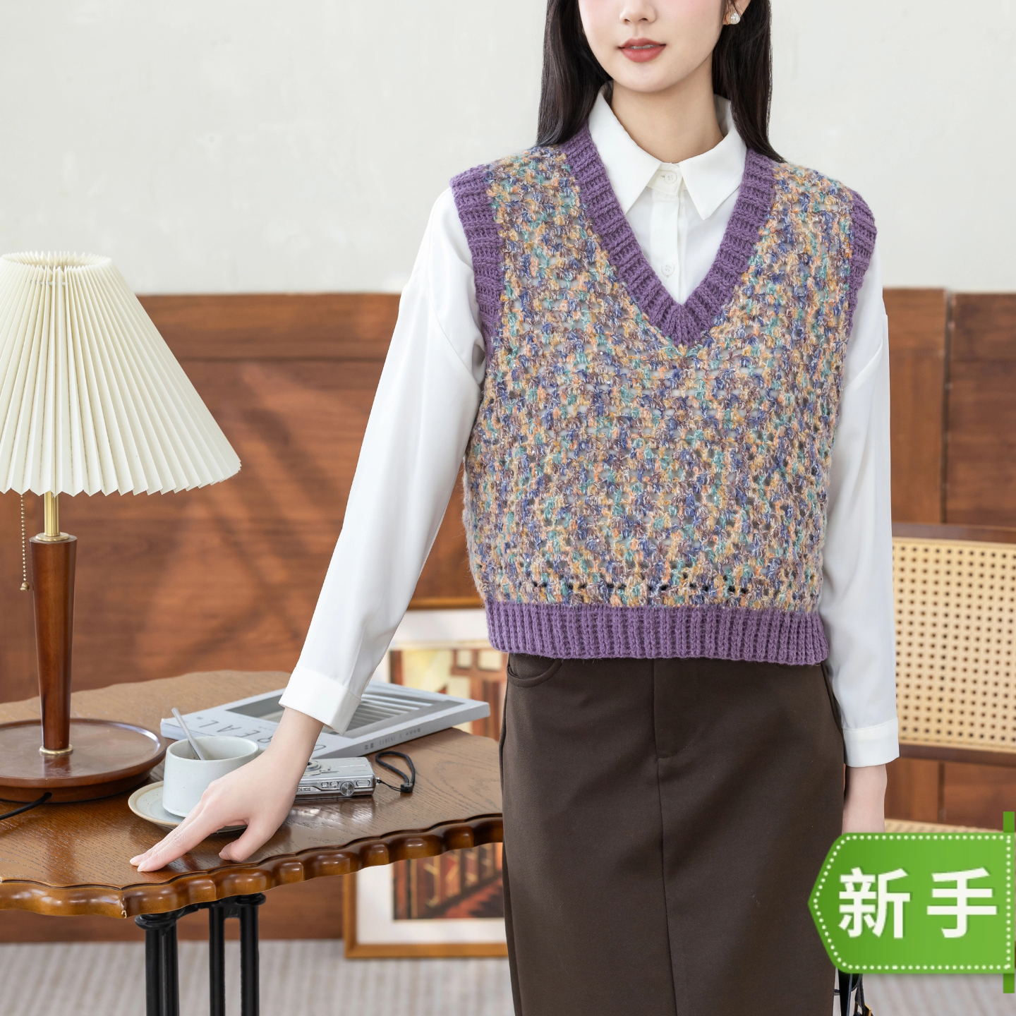 苏苏姐家简晨混线背心手工diy钩针自制上衣编织毛线团材料包