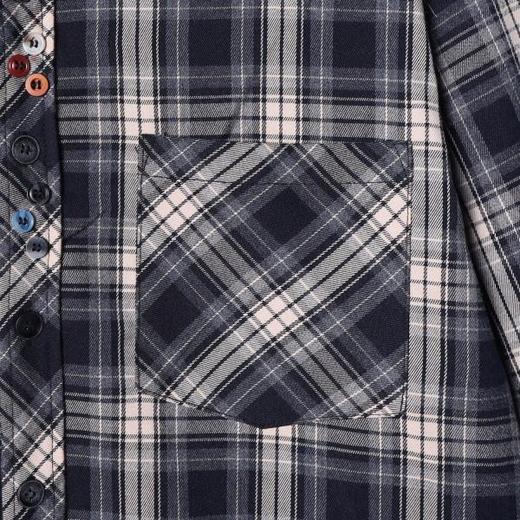 26CS41SDSA男装2026新款高贵轻奢韩版时尚撞色格纹格子翻领长袖衬衫百搭 商品图3