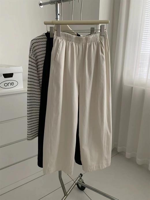 F030673水洗棉阔腿工装裤女遮肉显瘦松紧高腰直筒裤 商品图14