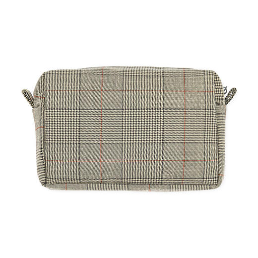 日式无印法兰绒化妆包良品收纳包格子便携收纳包格纹收纳布包 商品图2