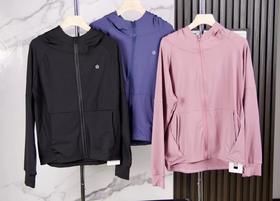 F030670瑜伽服连帽拉链运动外套宽松休闲夹克拉链开衫