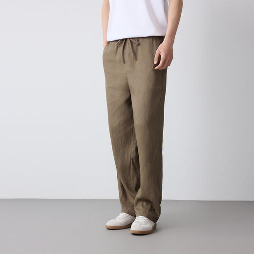 墨麦客男装高智通勤亚麻休闲裤男2026春季新款透气男士裤子91582. 商品图3