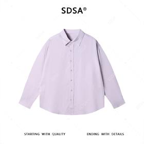 SDSA秋冬新款痞帅男装设计师纯色亲肤翻领长袖衬衫超柔休闲衬衣