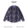 SDSA男装2026新款高贵轻奢时尚简约植绒花卉立领长袖衬衫百搭宽松 商品缩略图0