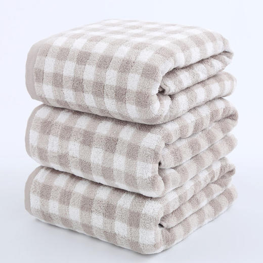 日式无印浴巾全棉良品格纹浴巾毛圈柔软毛浴巾室简约格子纯棉新品 商品图3