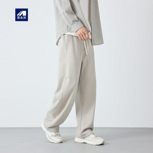 墨麦客男装美式休闲弯刀裤子男2026春季新款松紧腰休闲裤男91558. 商品图0
