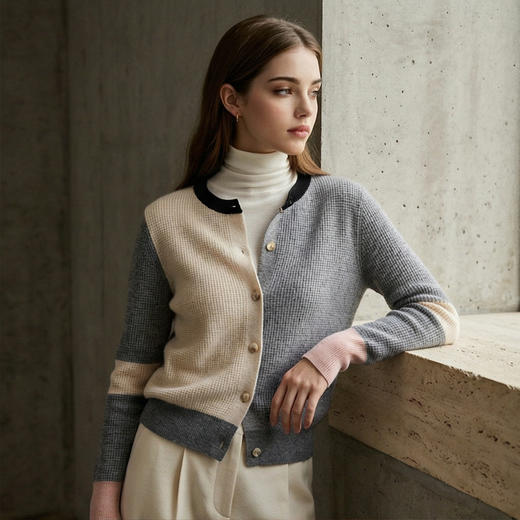 PALUOPO/PL圆领女开衫ET22760R-A/约重250g帕罗 商品图2