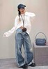 女款做旧牛仔裤长裤la001 商品缩略图3