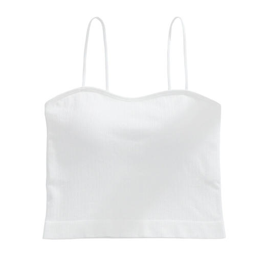 日式无印无缝吊带背心莫代尔文胸无钢圈良品胸垫打底内搭美背裹胸 商品图1