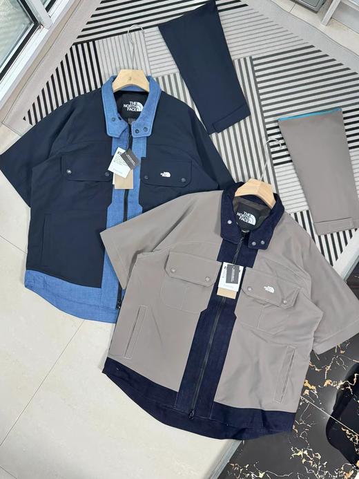 F030688先锋设计男牛仔拼接可拆卸软壳外套 商品图0