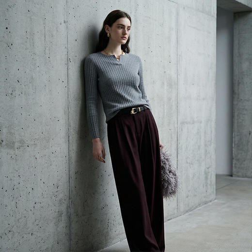 PALUOPO/PL小V领女衫ET255055R/约重230g帕罗 商品图2