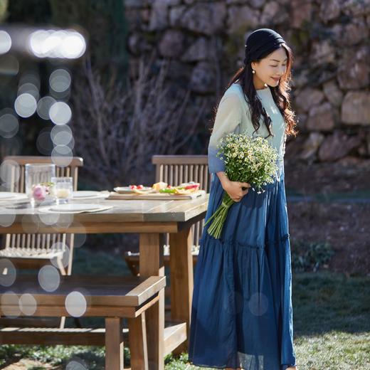 【林栖设计小店】手工绣花|渐变多色婴儿棉宽松百搭层次感花边2026夏新款连衣裙1962125 商品图1