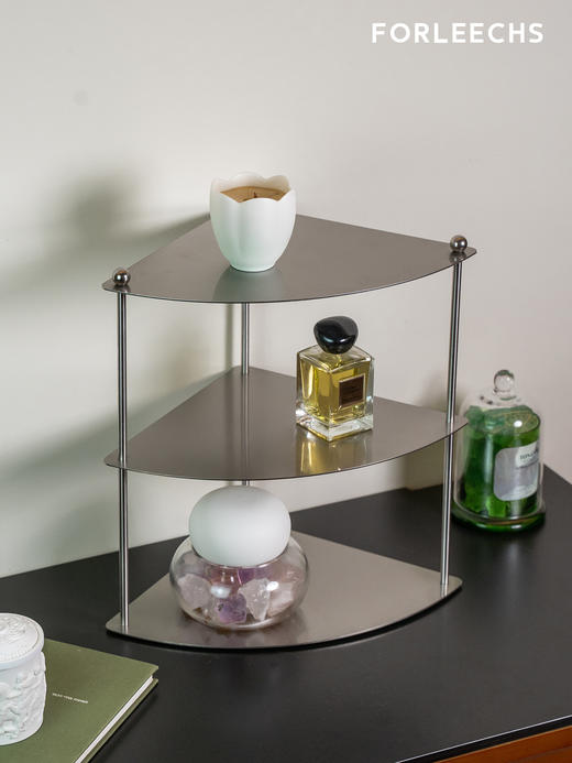FORLEECHS桌面置物架极简不锈钢杯子收纳多层咖啡杯架香水置物架 商品图2