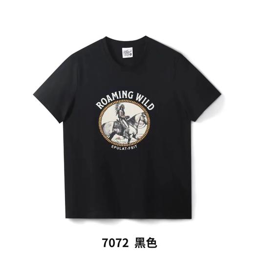 F030641马年限定复古细腻触感圆领休闲男士短袖T恤 商品图1