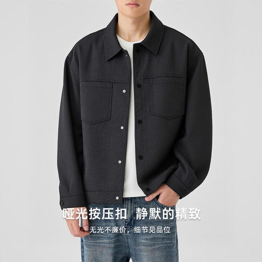 墨麦客男装肌理感衬衫式休闲外套男2026春新款通勤男士夹克81570. 商品图2