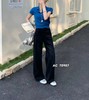 F030679美式复古做旧黑阔腿牛仔裤休闲裤显瘦神裤 商品缩略图7