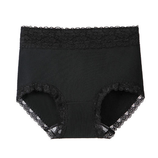 日式无印西川女士高腰花边内裤良品纯色女生内裤高腰棉内裤蕾丝边 商品图1