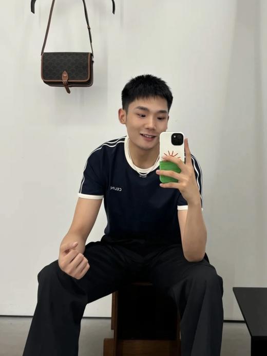 赛琳 25ss经典织带短袖T恤 男女同款 黑色/蓝色（DY） 商品图2