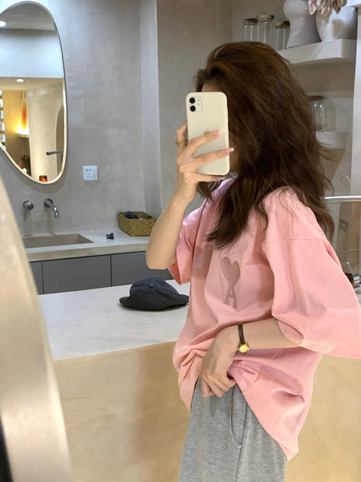 原单𝐀𝐦𝐢马卡龙爱心情侣短袖 商品图6