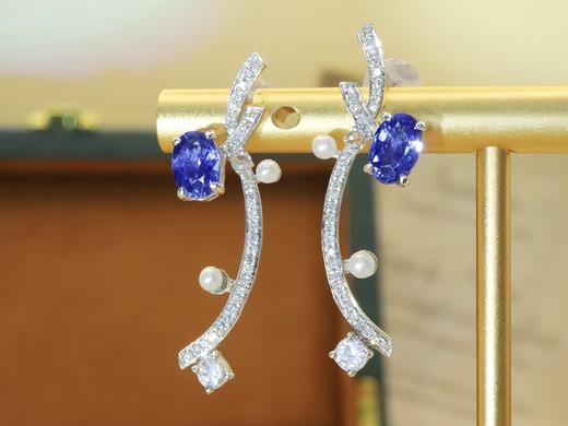 1.32ct蓝宝石耳坠 商品图1